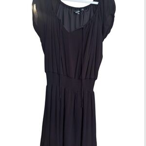 Nina Leonard Black Boho Midi Dress NWOT